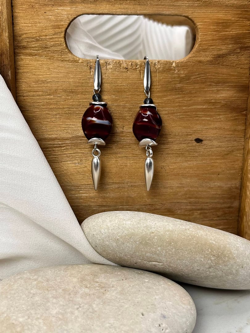 Κρεμαστό Σκουλαρίκι Nail Red