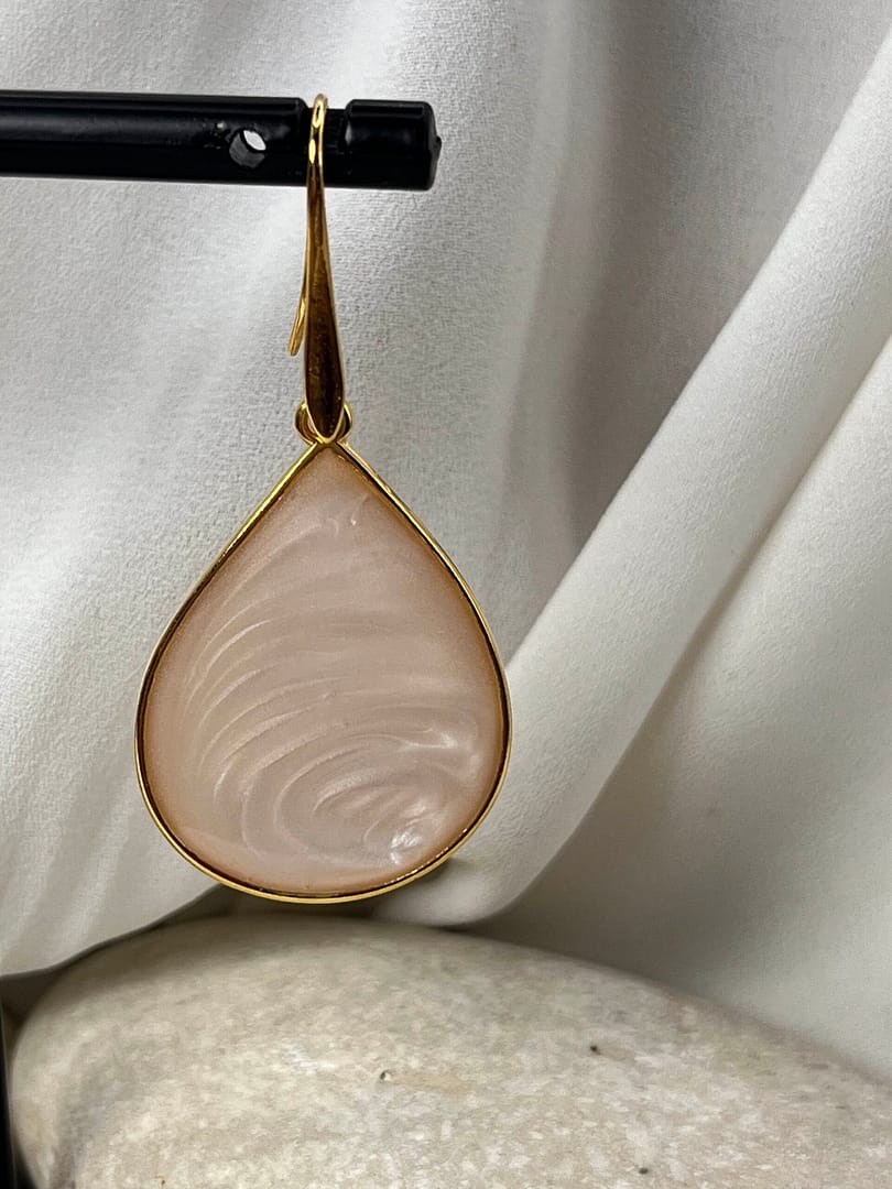 Κρεμαστό Σκουλαρίκι Drop Gold Pink