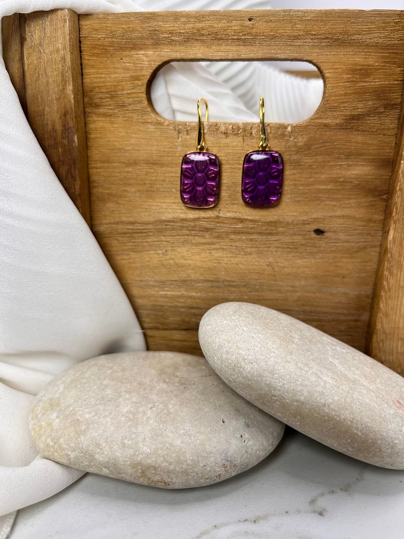 Κρεμαστό Σκουλαρίκι Glass Purple