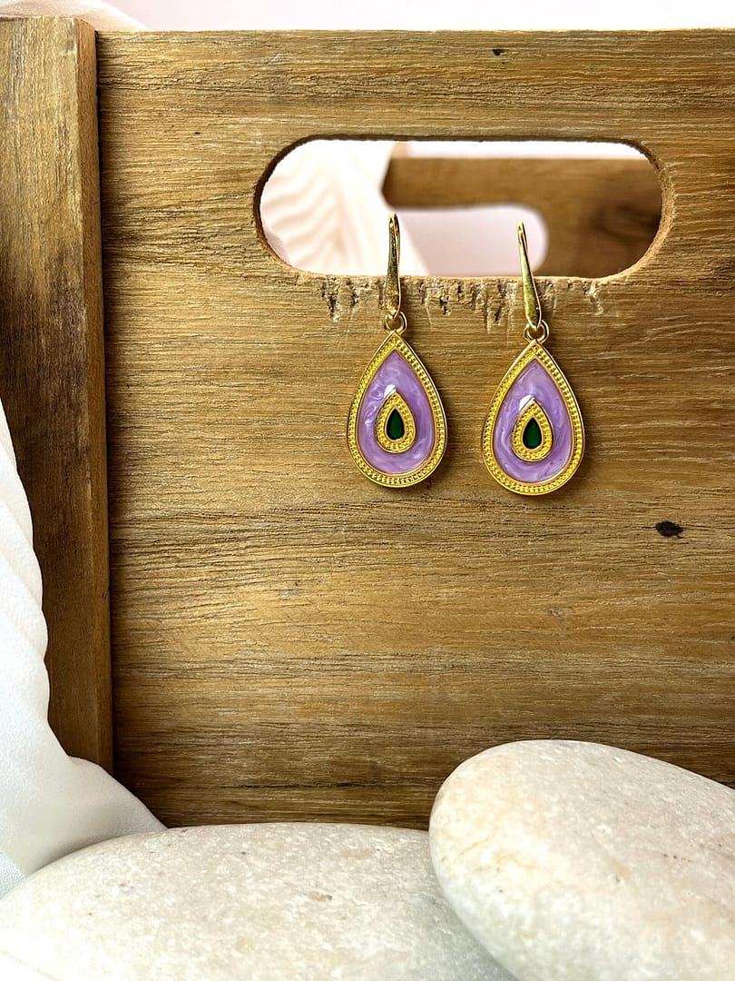 Κρεμαστό Σκουλαρίκι Droplet Lilac