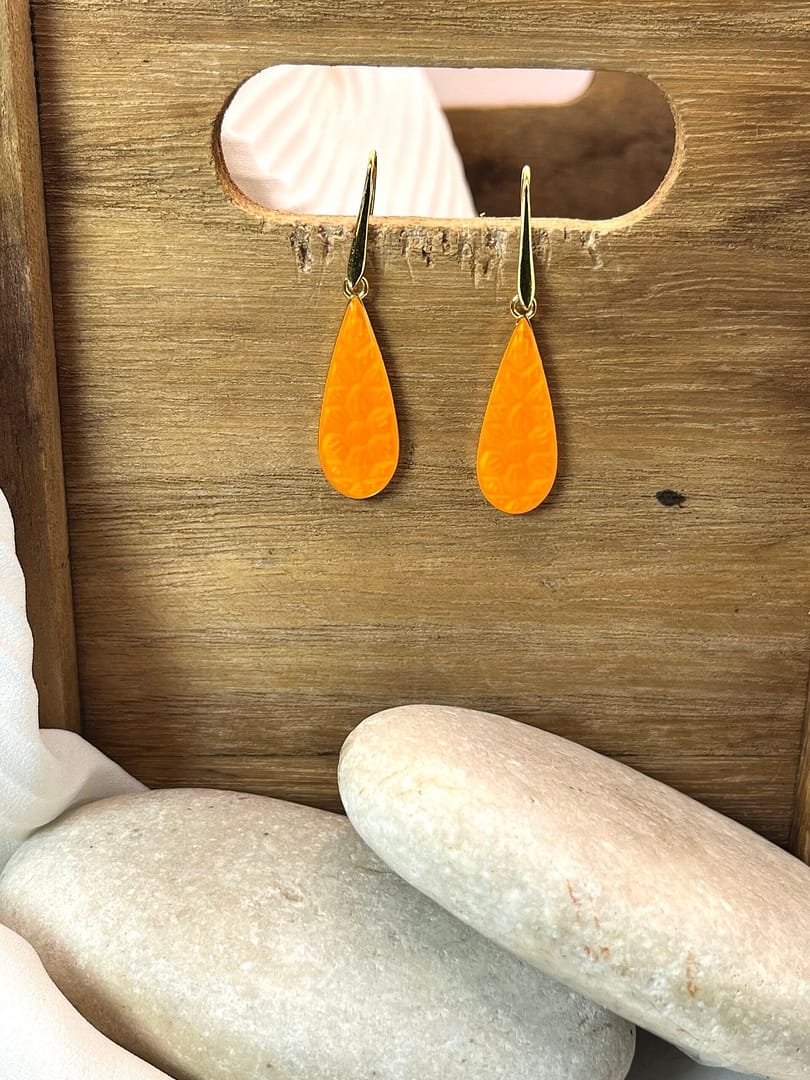 Κρεμαστό Σκουλαρίκι Glass Orange