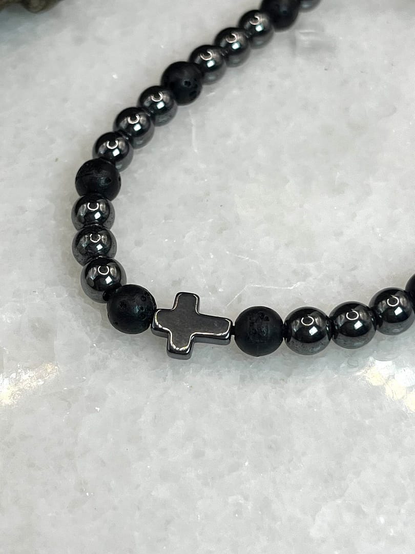 Βραχιόλι Dark Lava Cross