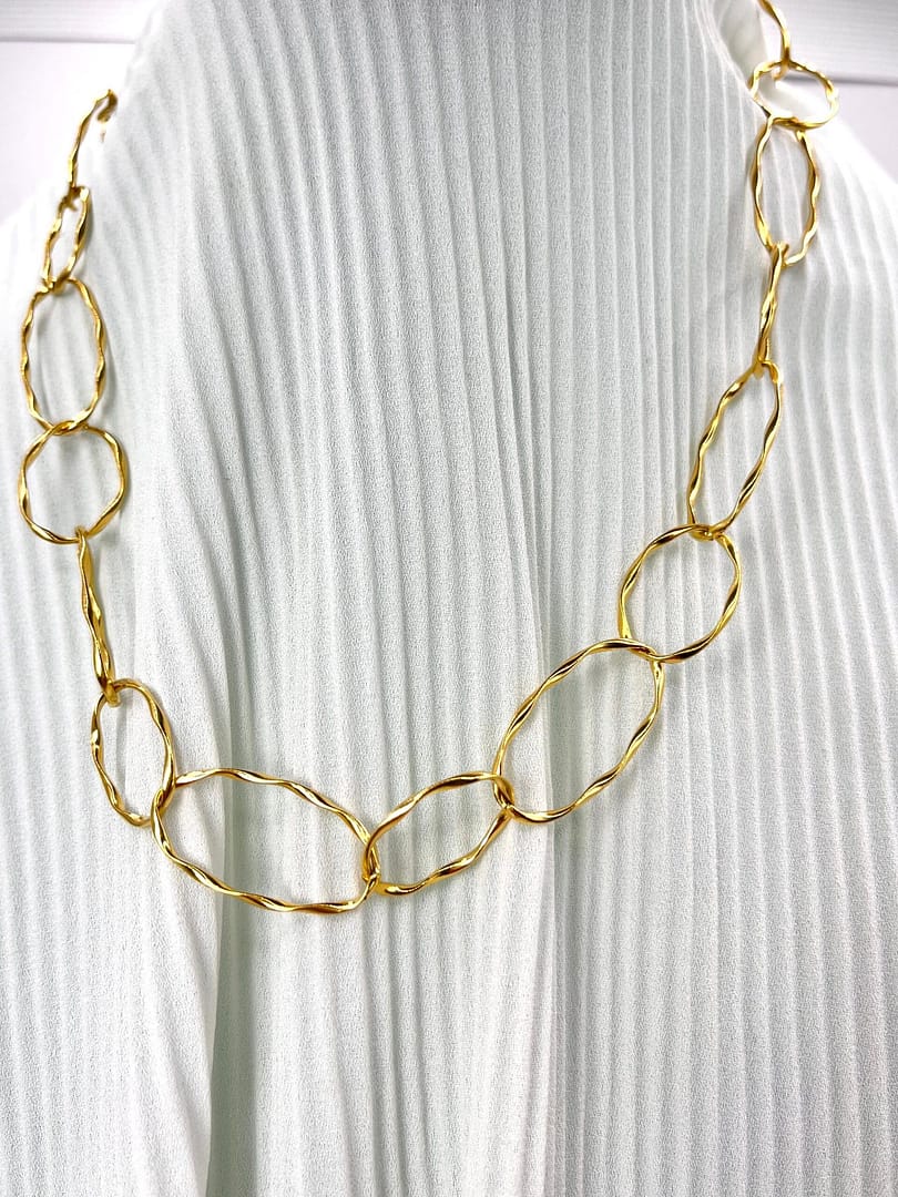 Ατσάλινο κολιέ Hammered Rings