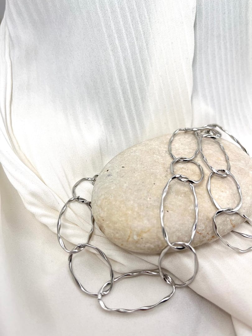 Ατσάλινο κολιέ Hammered Rings