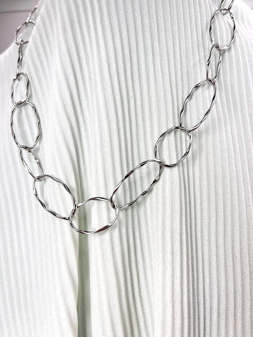 Ατσάλινο κολιέ Hammered Rings