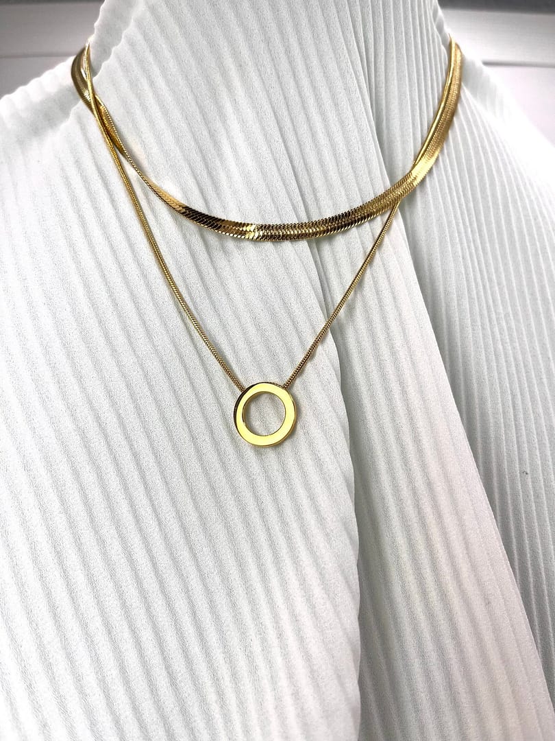 Διπλό κολιέ Round Snake