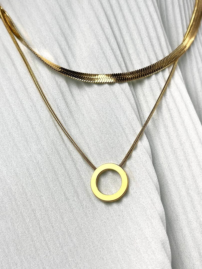 Διπλό κολιέ Round Snake