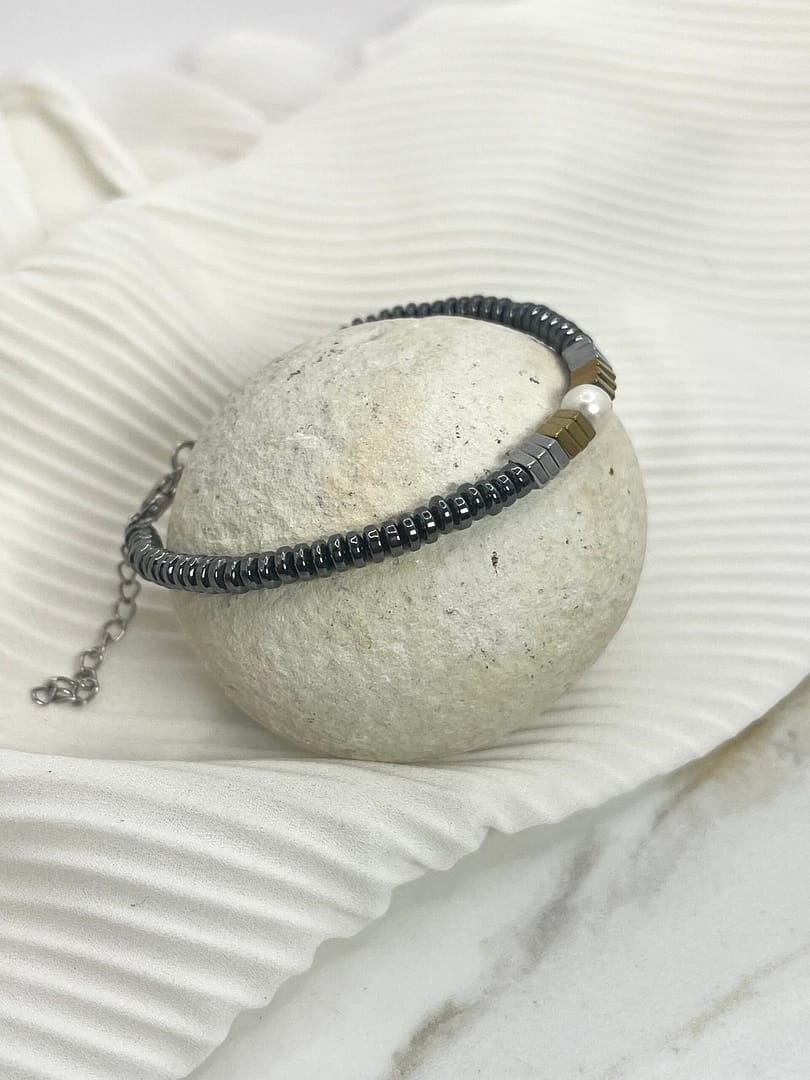 Βραχιόλι Rock Double Pearl