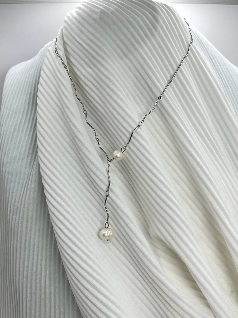 Ατσάλινο Κολιέ Silver Pearl