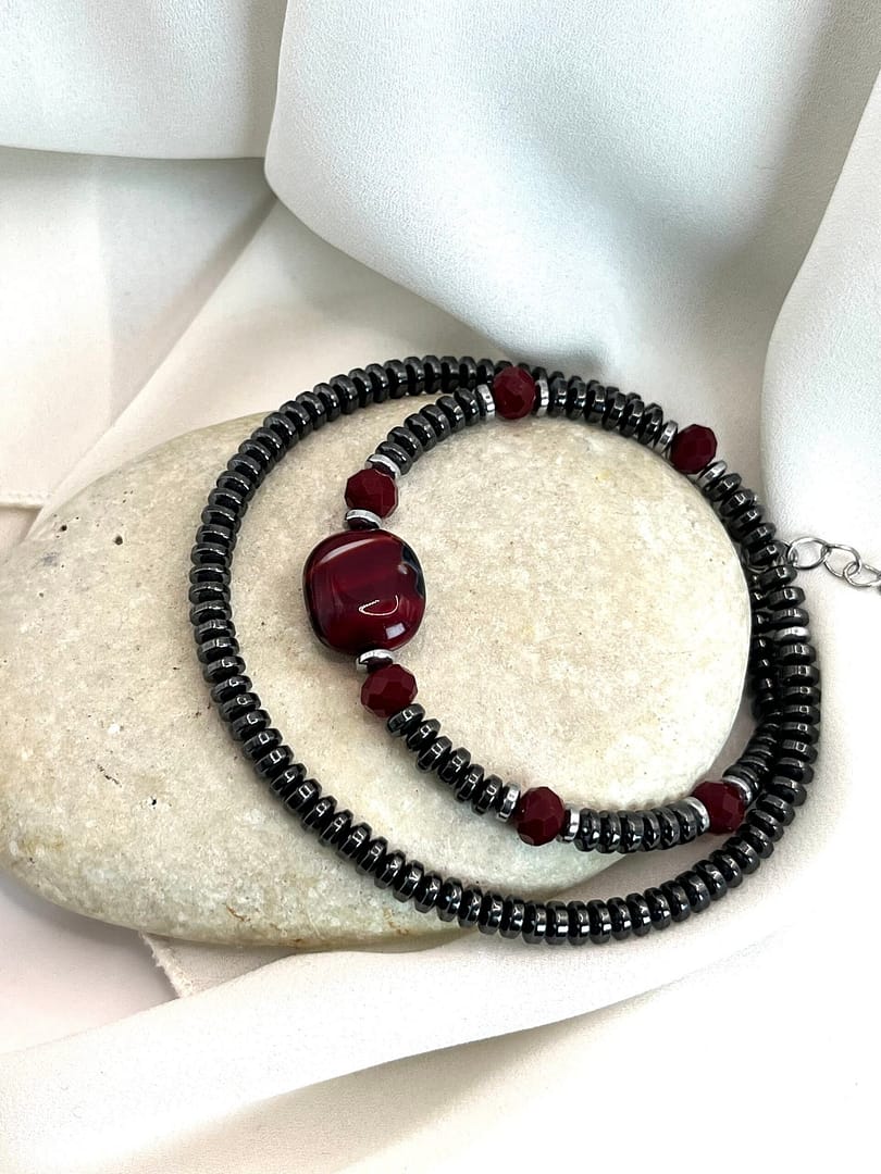 Βραχιόλι Gunmetal Red
