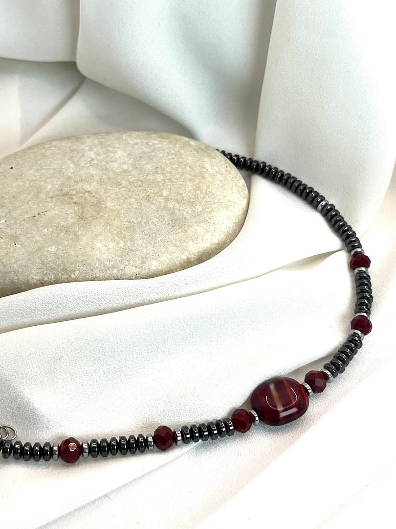 Βραχιόλι Gunmetal Red