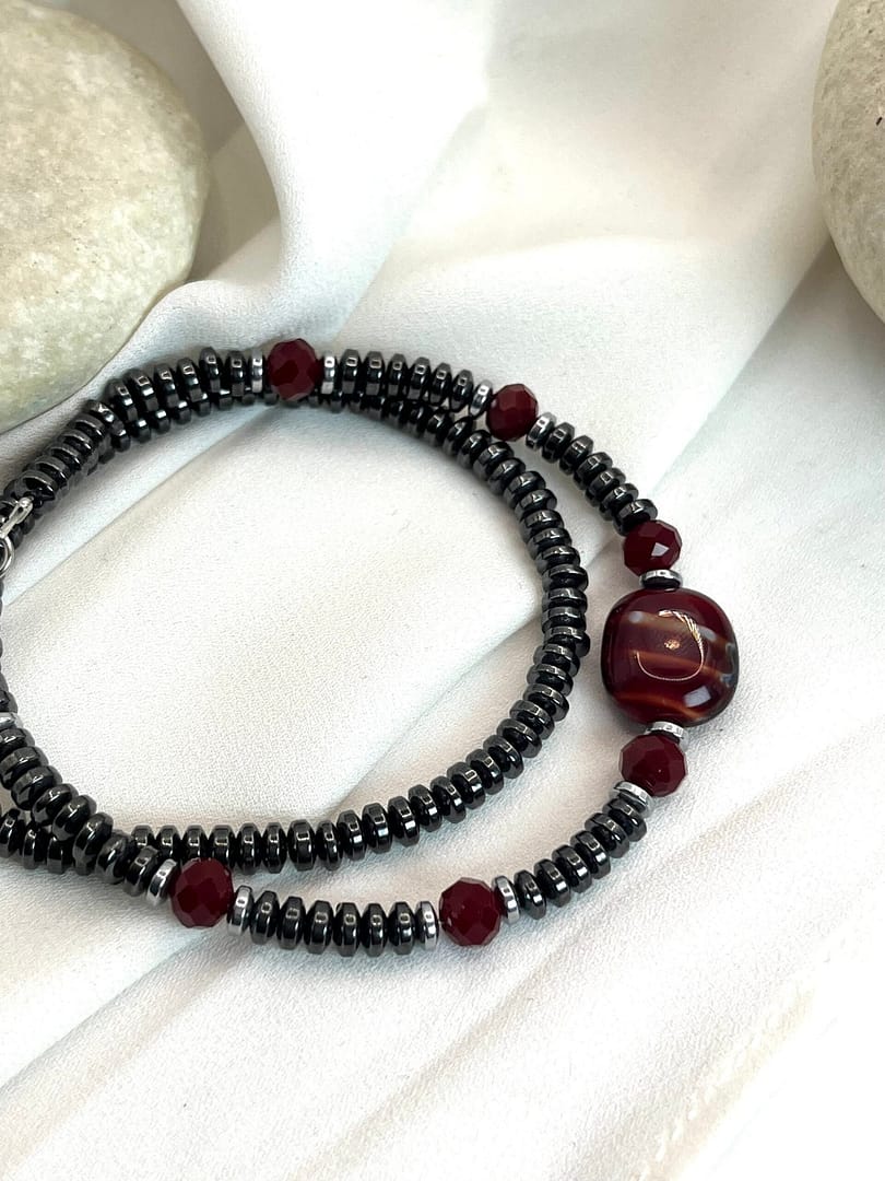 Βραχιόλι Gunmetal Red