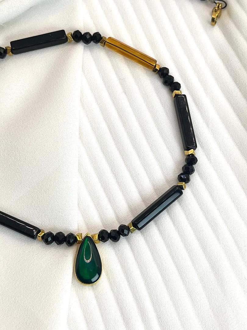 Κολιέ Crystal Black Green