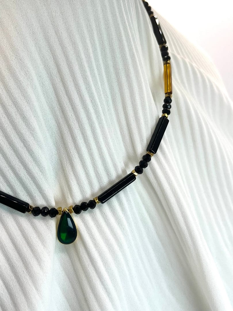 Κολιέ Crystal Black Green