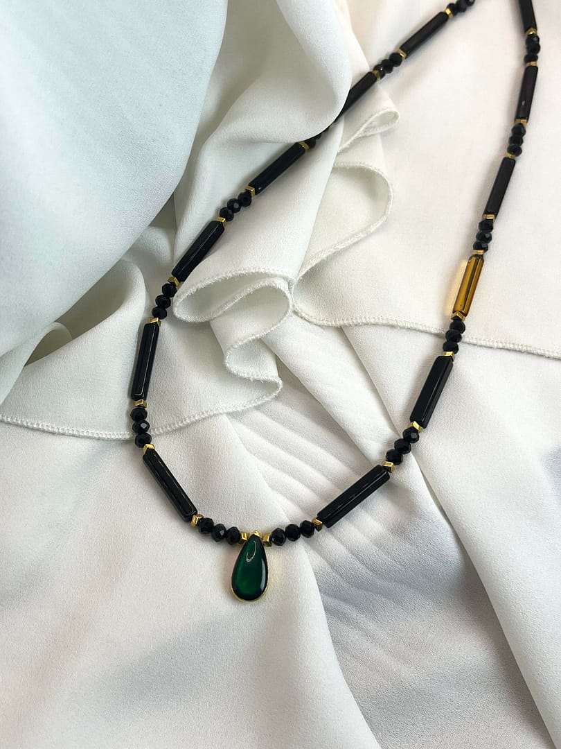 Κολιέ Crystal Black Green