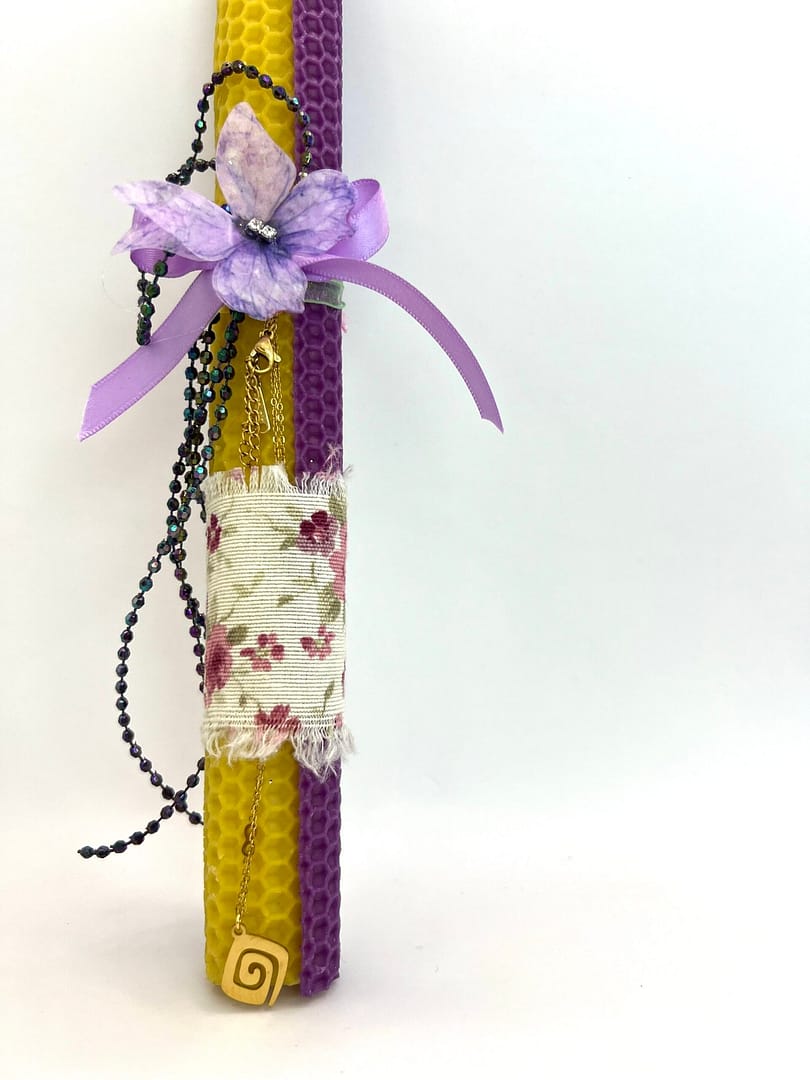 Violet Floral Speira Necklace Gold
