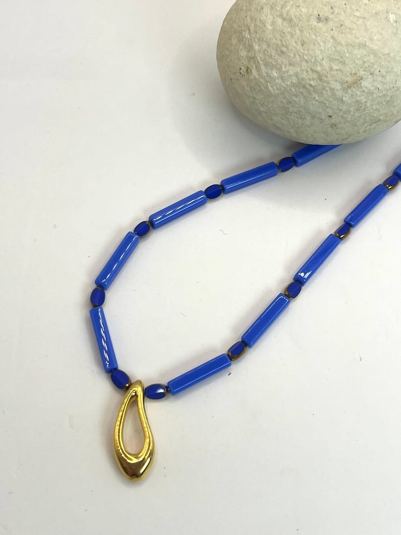 Κολιέ Brick Blue Gold