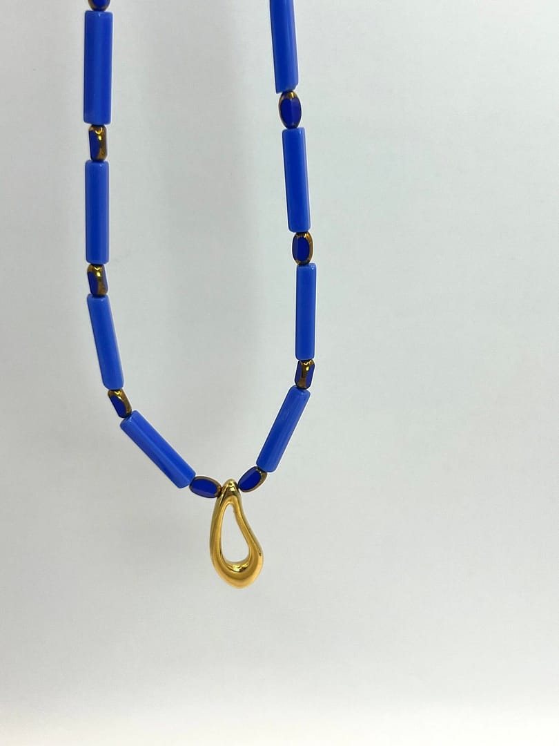 Κολιέ Brick Blue Gold